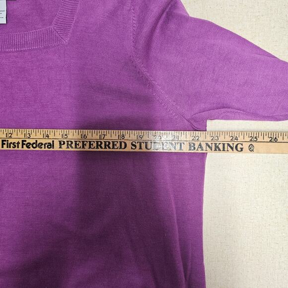 Bob Mackie Square Neck Knit Sweater Top Purple Grandmacore Womens Plus Size 1X - Picture 5 of 7